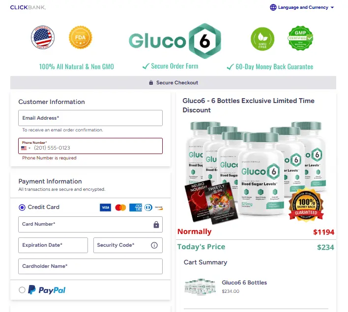 Gluco6 order